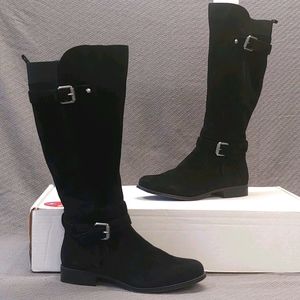 Naturalizer Jordan Suede Riding Boot Black- 8W